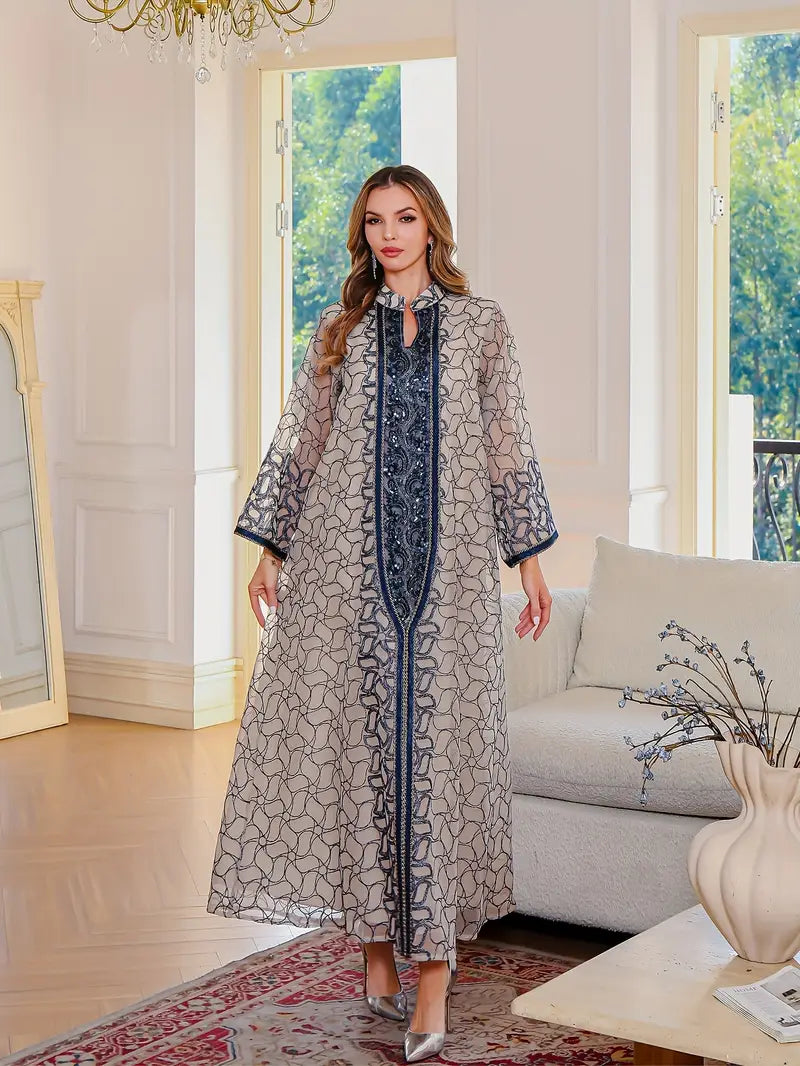 ZY-002 Navy Beige Pattern