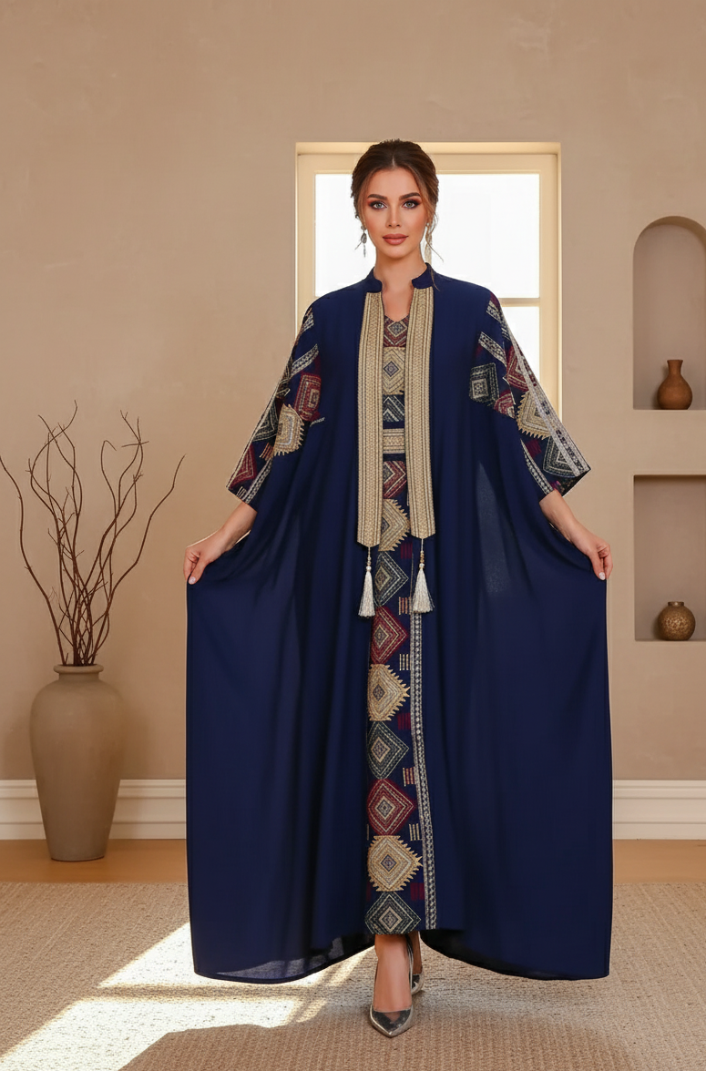Navy Blue with Gold Daraa