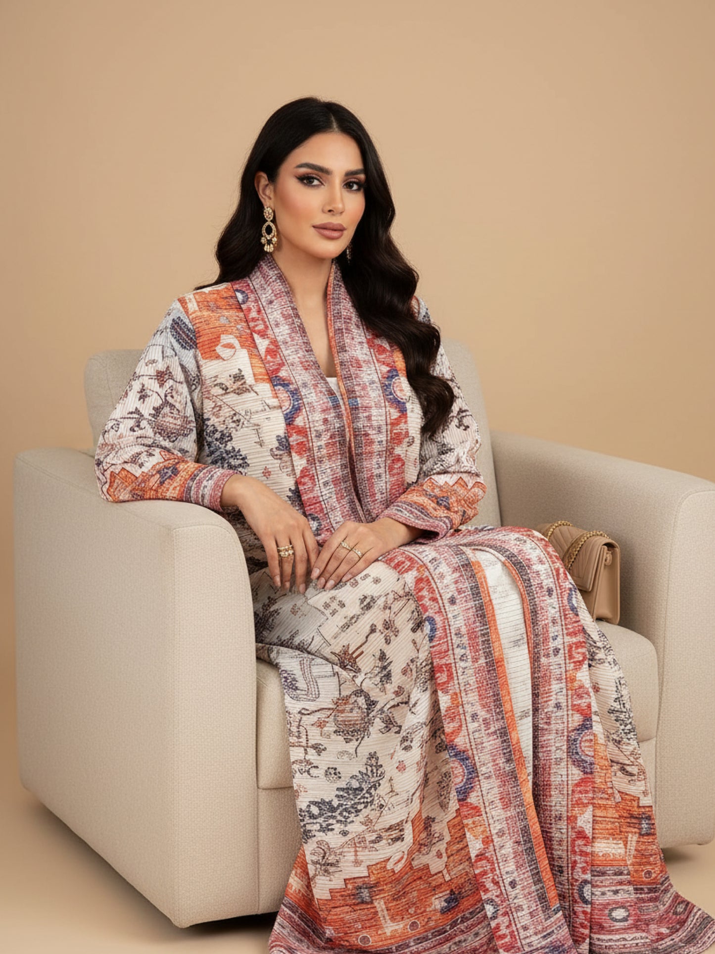 Multi-Color Printed Abaya