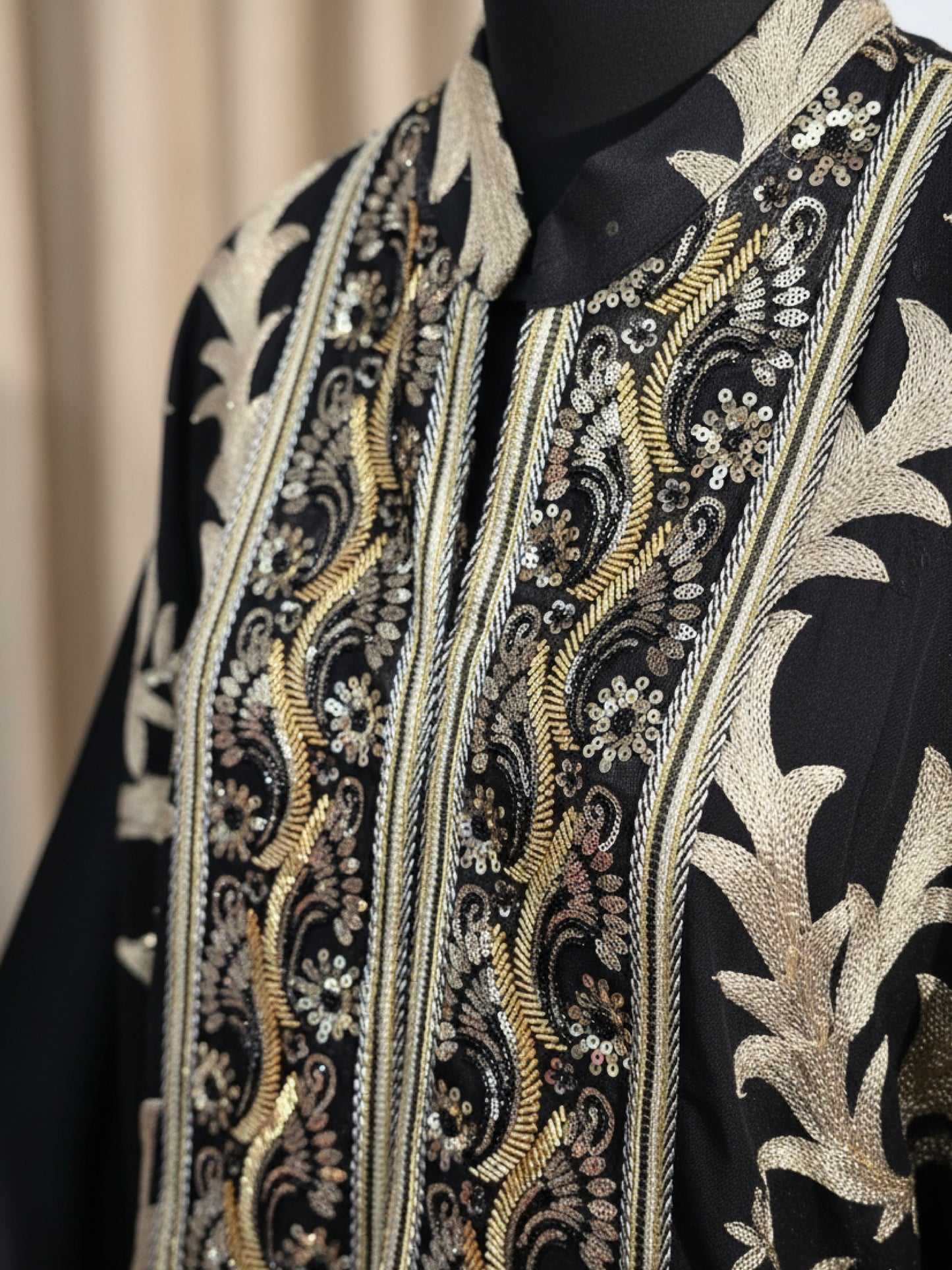 Black with Gold Embroidery