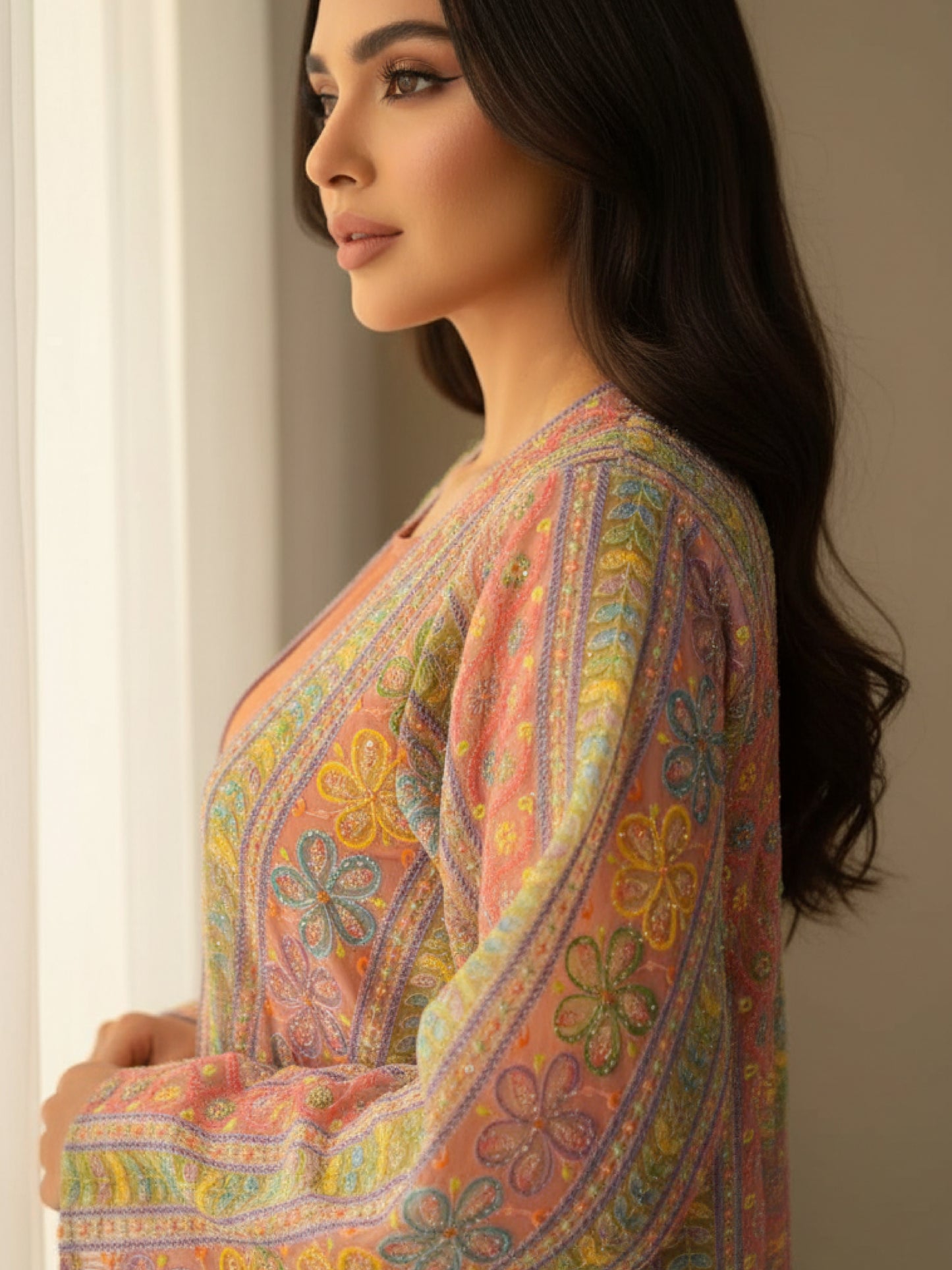 Rainbow Floral Embroidery